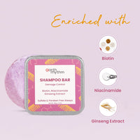 Earth Rhythm Biotin Shampoo Bar With Niacinamide & Ginseng Extract, Sulfate and Paraben Free, Controls Heat Damage, Restores Suppleness (Tin Packaging) - 80 gm