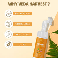 Veda Harvest Ubtan Face Wash for All Skin Type with Turmeric & Saffron for Skin Brightning | Tan Removal 150 ml - SLS & Paraben Free