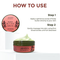 Jovees Herbal Kokum Body Butter For Dry, Itchy Skin & Stretch Marks | Kokum,Cocoa Butter,Almond & Olive Oil | Non - Sticky Intense Moisturization For All Skin Types- 200 gm