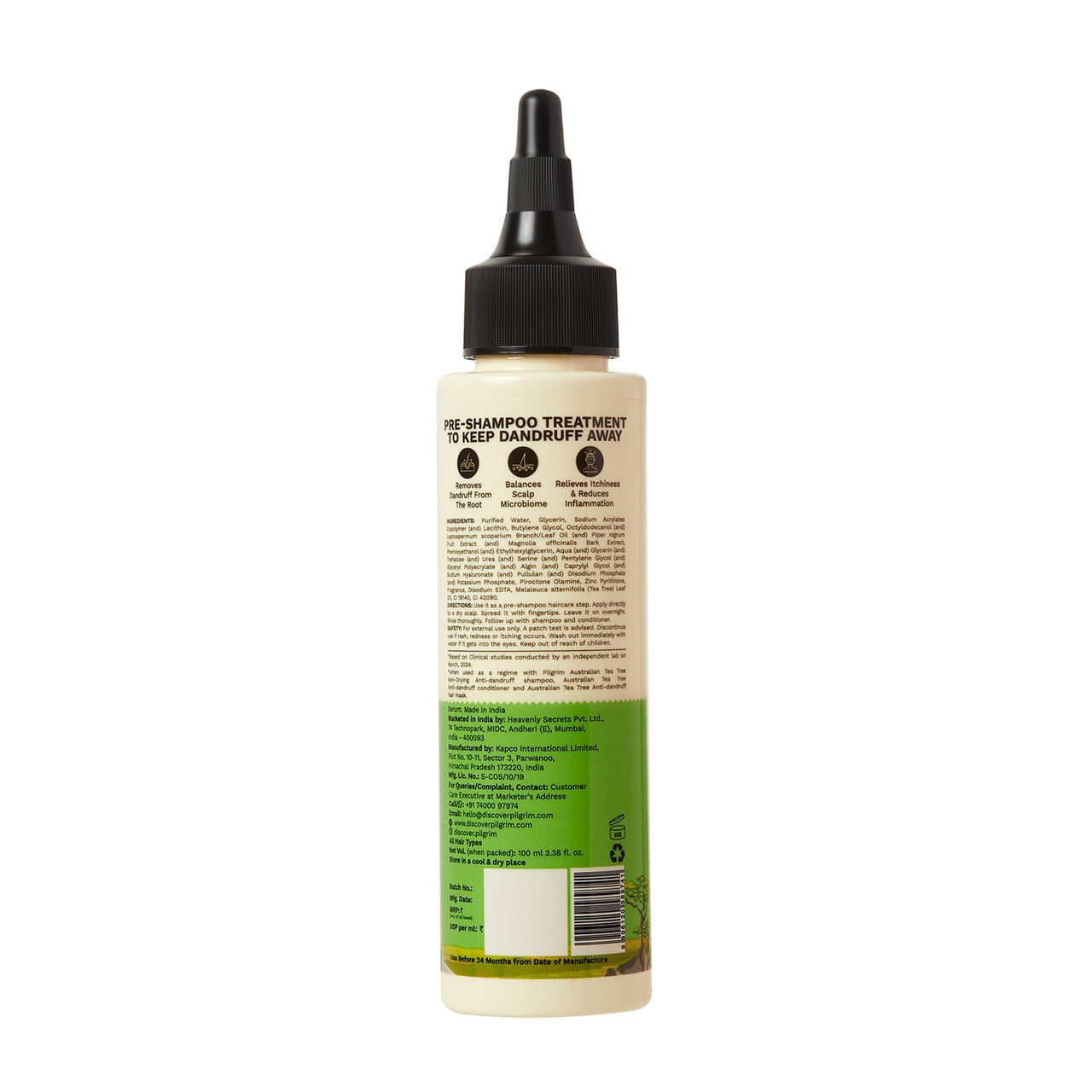Pilgrim Australian Tea Tree Anti-Dandruff Scalp Serum 100ml | Pre-Shampoo Treatment for Itchy Scalp | Fights Dandruff & Reduces Inflammation | For Women & Men