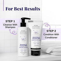 Bare Anatomy Nature x Science Rosemary & Coconut Milk Hydrating Conditioner | Natural conditioner for dry, dull & frizzy hair | SLS & Paraben Free | Conditioner for Women & Men | 150mL