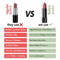 Ruby's Organics Semi-Matte Lipstick for Women All Indian Tones- Highly Pigmented, Moisturizing, Non Drying, Lightweight and Long Lasting- Lip Makeup, Synthetic Chemical Free- Nude Nuddy, 3.7g