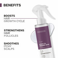 DERMATOUCH Rosemary Water Spray For Hair Growth (100 ml) | Advance 2% Actives Rosemary, Redensyl, Anagain + Procapil Hair Spray Mist for Hair Fall Control, Stimulates Hair Growth, Adds Shine , Strengthens Hair