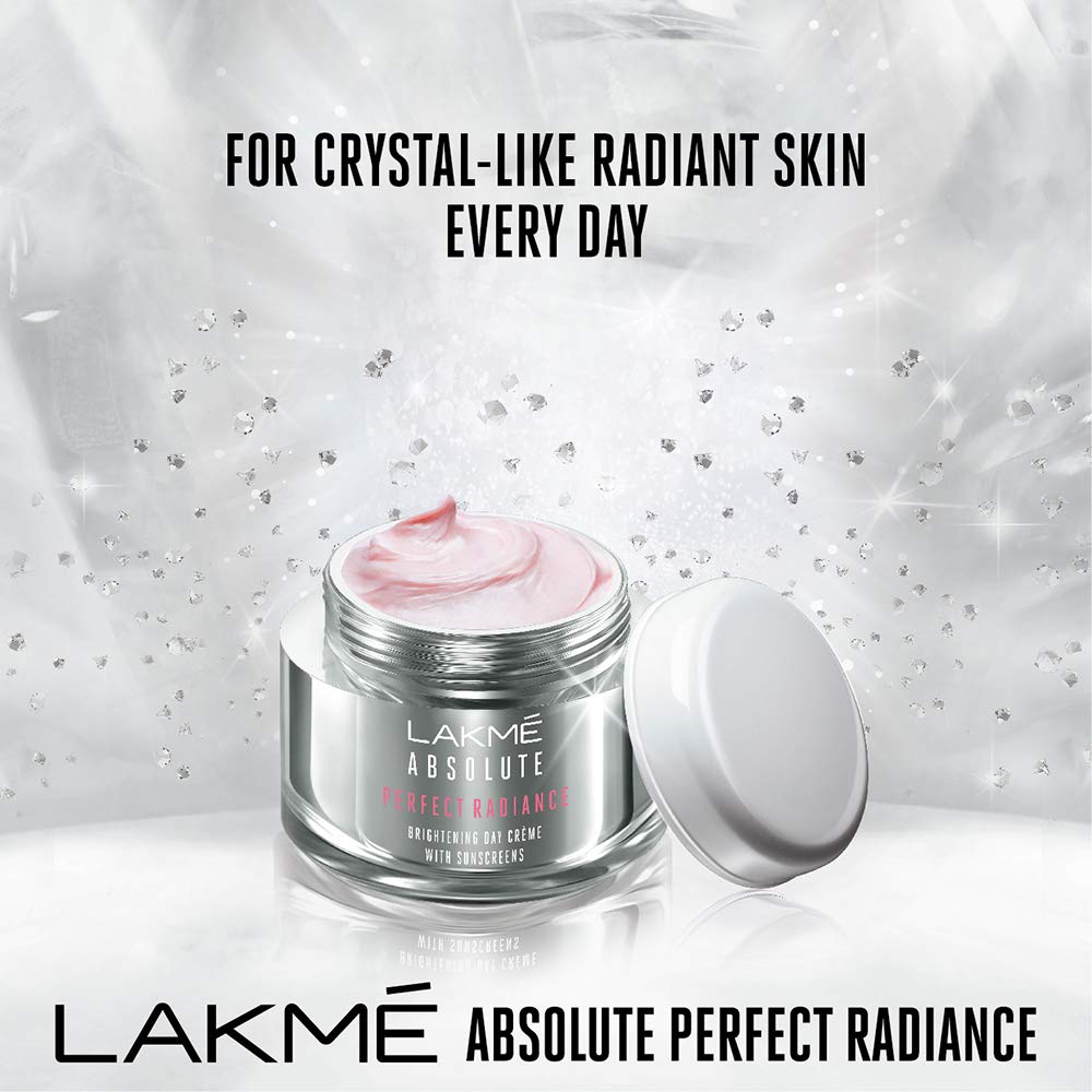 LAKMÉ Eyeconic Insta Cool Kajal, Black, Matte Finish Cooling Kohl Liner with Cucumber, Twist Up Pencil, 0.35 g & Absolute Perfect Radiance Brightening Day Cream 50g