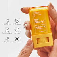 Put Simply Ray Away Korean BroadSpectrum Sunscreen stick SPF 50 PA++++ | Dry, Oily & Sensitive Skin | Cica & Ceramides | Zero White-Cast, Lightweight, Invisible Finish | Unisex | 17g
