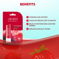 Jovees Herbal Strawberry High Gloss Lip Balm For Soft, Glossy And Supple Lips | 24 Hour Hydration | Rejuvenates Dark, Pigmented, Dry, Chapped And Discoloration Lips- 5g