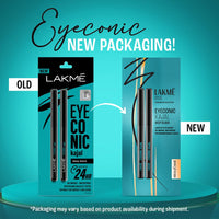 Lakmé Eyeconic Black Kajal 0.35 g (Combo Pack of 2) Matte Kohl Liner in a Twist Up Pencil - Waterproof, Smudge Proof & Long Lasting Eye Makeup
