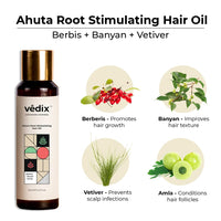Vedix Customized Combo Pack Anti Hairfall Oil Berberis, 100ml & Banyan Anti-Hairfall Shampoo, 100ml & Nuyantra Pro Hair Growth Serum x Dandruff Care, 40ml (Pack Of 3) For Normal, Oily & Straight Hair