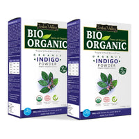 Indus Valley Bio Organic 100% Herbal Indigo Powder for Natural Hair Coloring, Organic Indigo Powder Protects hair from Damage - 100 gm, Pack of - 2