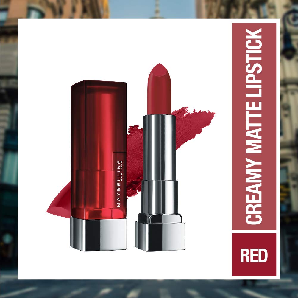 Maybelline New York Color Sensational Creamy Matte Lipstick, 691 Rich Ruby, 3.9g & Maybelline New York Color Sensational Creamy Matte Lipstick, 640 Red Liberation, 3.9g