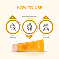 Jovees Herbal Lemon Face Wash with Lemon, Orange Peel & Kakadu Plum Extract | Removes Dirt, Impurities & Excess Oil | Reduces Dark Spot | Skin Brightening (120 ml)