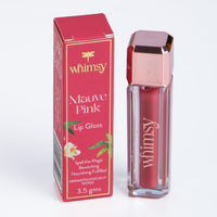 Whimsy Natural, Organic Lip Gloss for Kids|Non-sticky & Lightweight Lip Gloss for Girls|Hydrating, Nourishing Lips|Tinted Liquid Lip Gloss for girls|Long Lasting Glossy Lip Gloss (Mauve Pink)