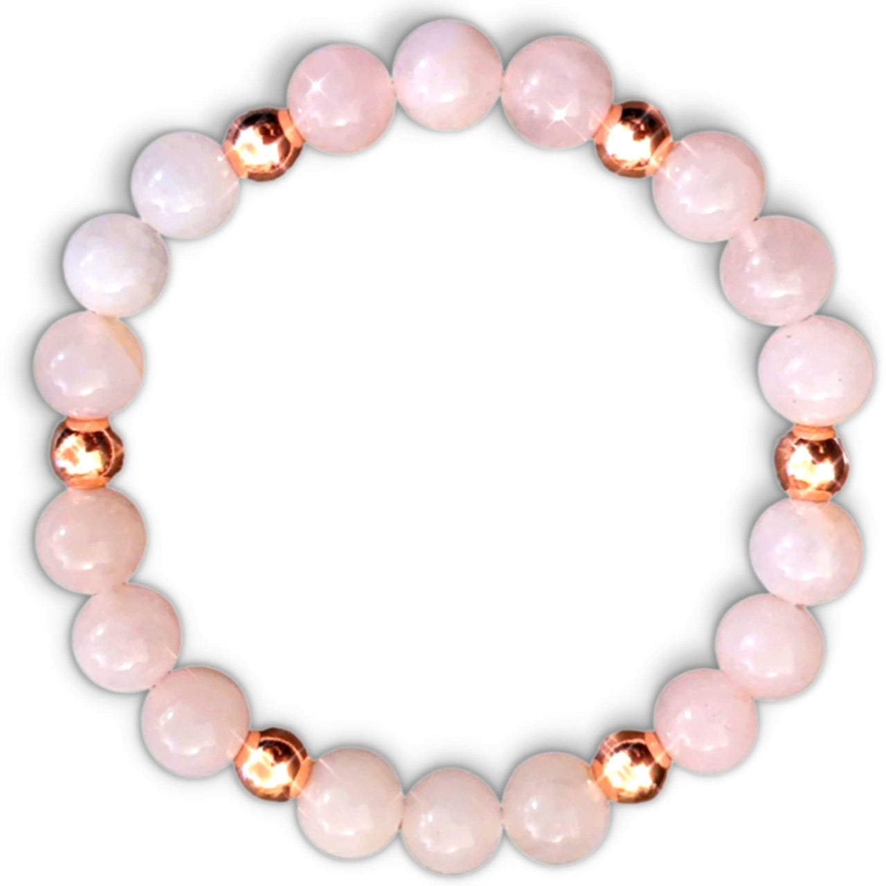 [Healing Trust] Rose Quartz Bracelet for Women for Love Attraction, Healing Bracelets for Women, Healing Crystal Jewelry, Rose Colored Ball Spacers, Healing Heart Chakra, Rose Quartz Fertility Gifts for Women, Love Bracelet, Crystal healing bracelet, R...