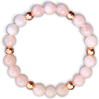 [Healing Trust] Rose Quartz Bracelet for Women for Love Attraction, Healing Bracelets for Women, Healing Crystal Jewelry, Rose Colored Ball Spacers, Healing Heart Chakra, Rose Quartz Fertility Gifts for Women, Love Bracelet, Crystal healing bracelet, R...
