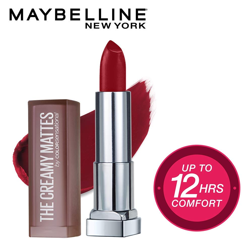 Maybelline New York Color Sensational Creamy Matte Lipstick, 695 Divine Wine, 3.9g And Maybelline New York Color Sensational Creamy Matte Lipstick, 657 Nude Nuance, 3.9g
