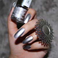 DeBelle Gel Nail Polish Chrome Silver (Metallic Silver Nail Paint)|Non UV - Gel Finish |Chip Resistant | Seaweed Enriched Formula| Long Lasting|Cruelty and Toxic Free| 8ml