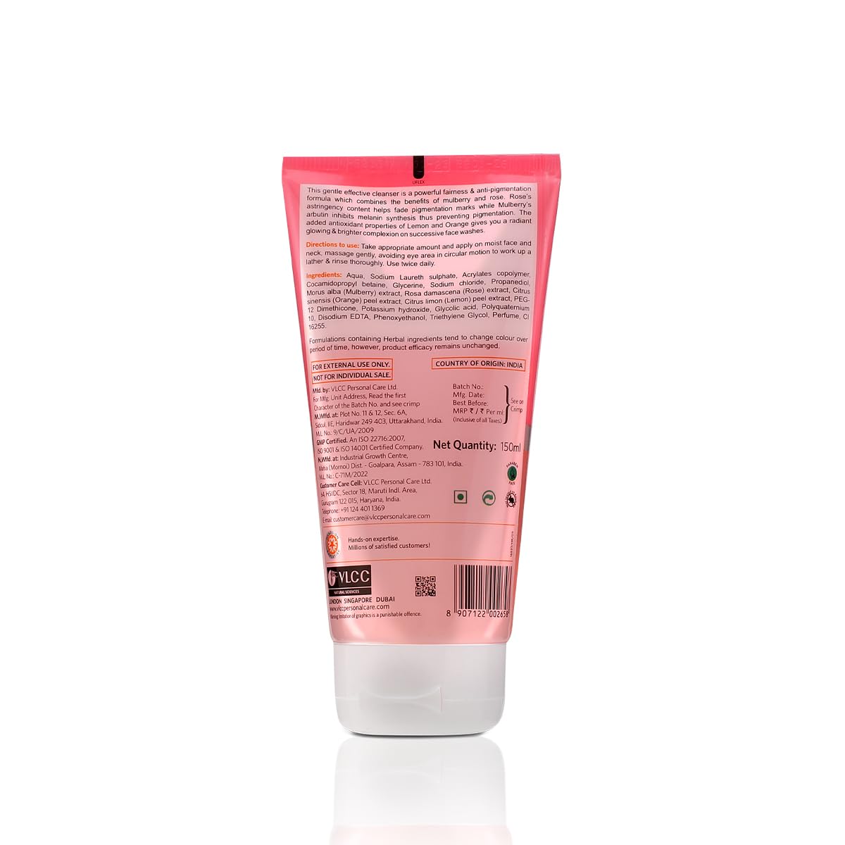 VLCC Mulberry & Rose Facewash - 150ml X 2 | Buy One Get One (300ml) | For Visible Glow and Fairness | With Rose, Mulberry, Orange & Lemon Peel Extract.