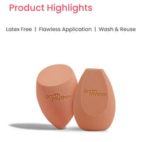 Earth Rhythm Beauty Blender Makeup Sponge | Three Cut Sponge, Olive Cut Sponge | Latex Free | Flawless Application | Wash & Reuse - Pack of 2