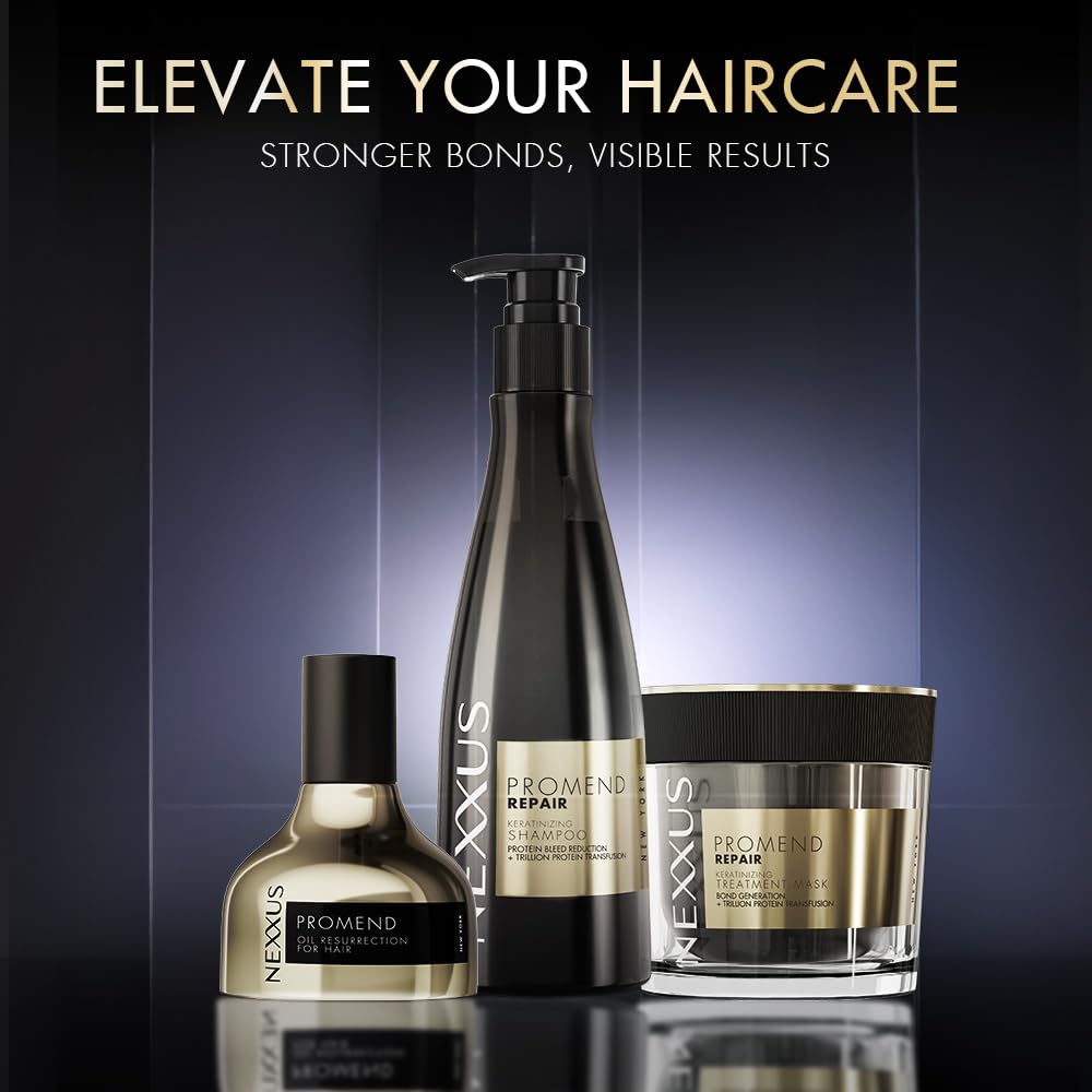 Nexxus Promend Repair Keratinizing Shampoo For Damaged Hair 250ml | 12 X Stronger | 200% Smoother | Crafted with Magnolia Parfum Fragrance Profile