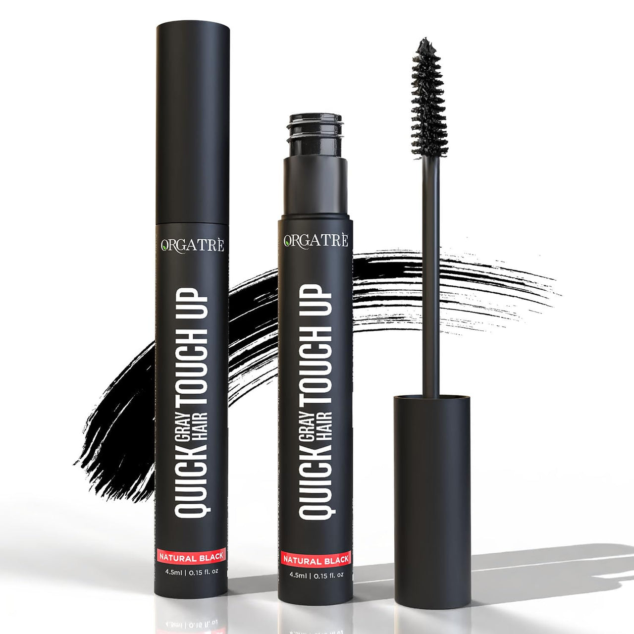 Orgatre Quick Gray Hair Touch Up Stick for grey hair 4.5ml | Instant Gray Coverage | Semi Permanent | Black Color | Smudge-Proof & Long-Lasting | Ideal for All Hair Types | Enriched with Almond & Olive Oil (black 4.5 ml, Pack of 1)
