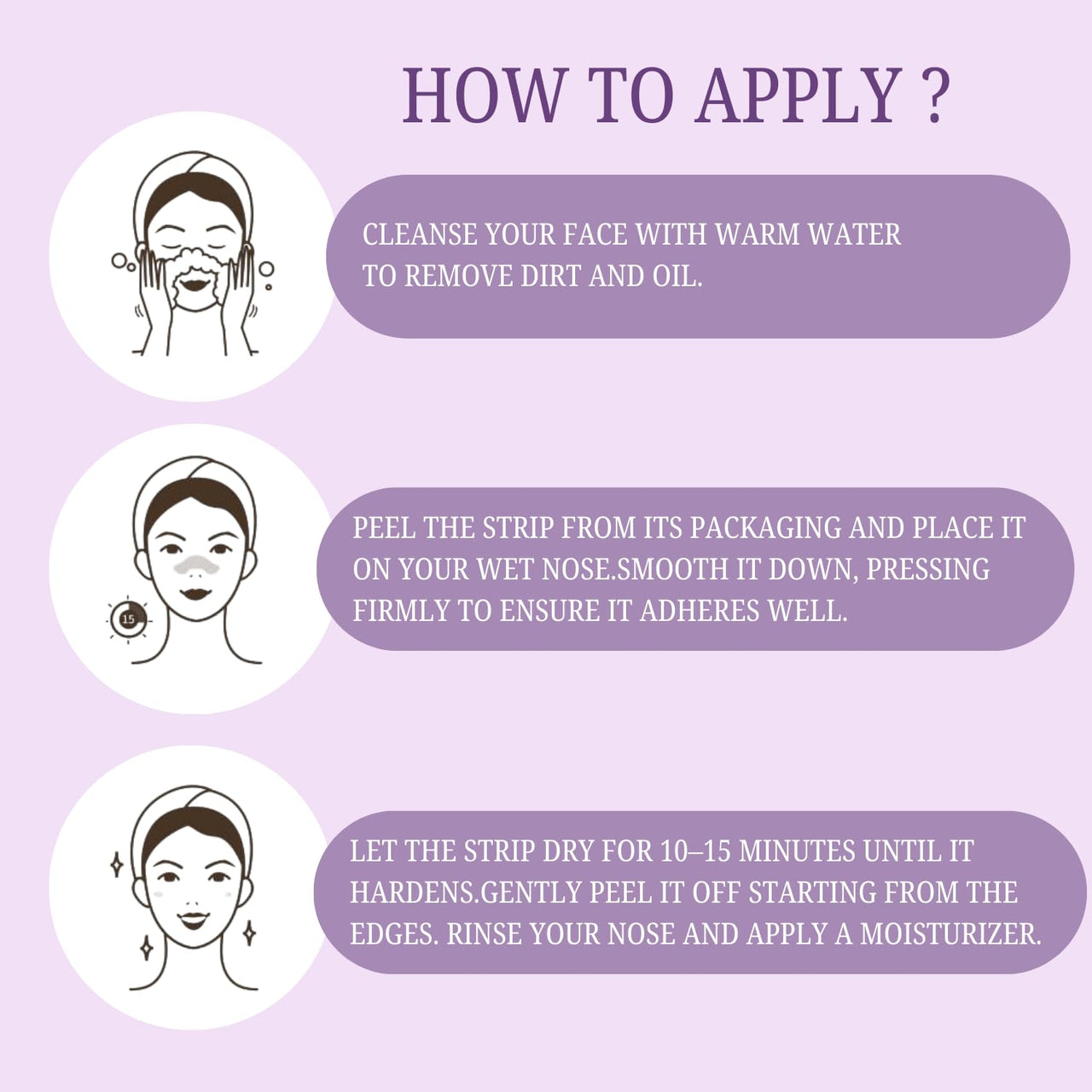 Lakyou Beauty Lavender Nose Pore Strips, 10 Strips | Instantly Removes Blackheads & Unclogs Pores | Deep Cleansing | Easy-to-Use | For All Skin Types