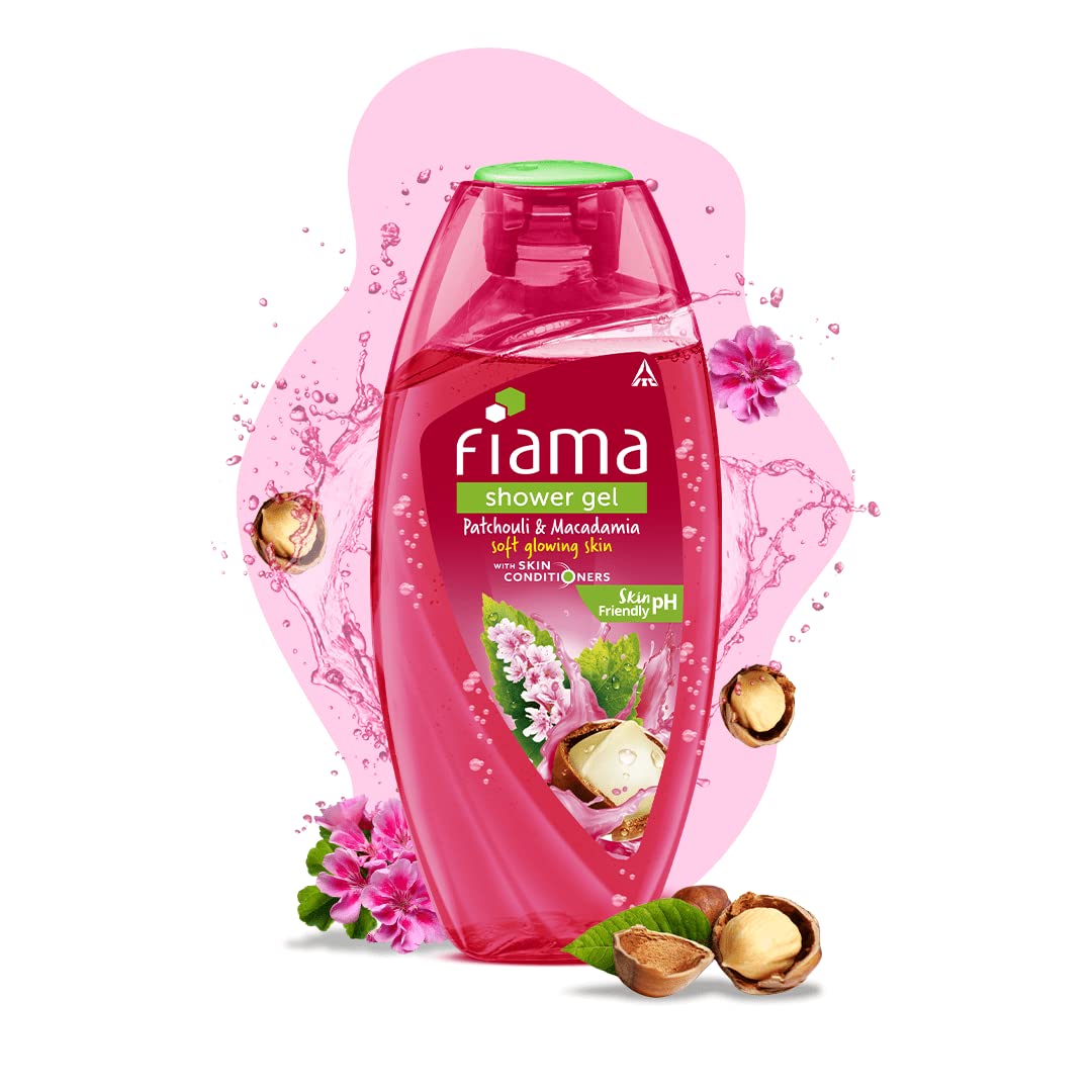 Fiama Body Wash Shower Gel Patchouli & Macadamia, 250ml, Body Wash for Women & Men with Skin Conditioners For Soft, Glowing Skin, Suitable for All Skin Types