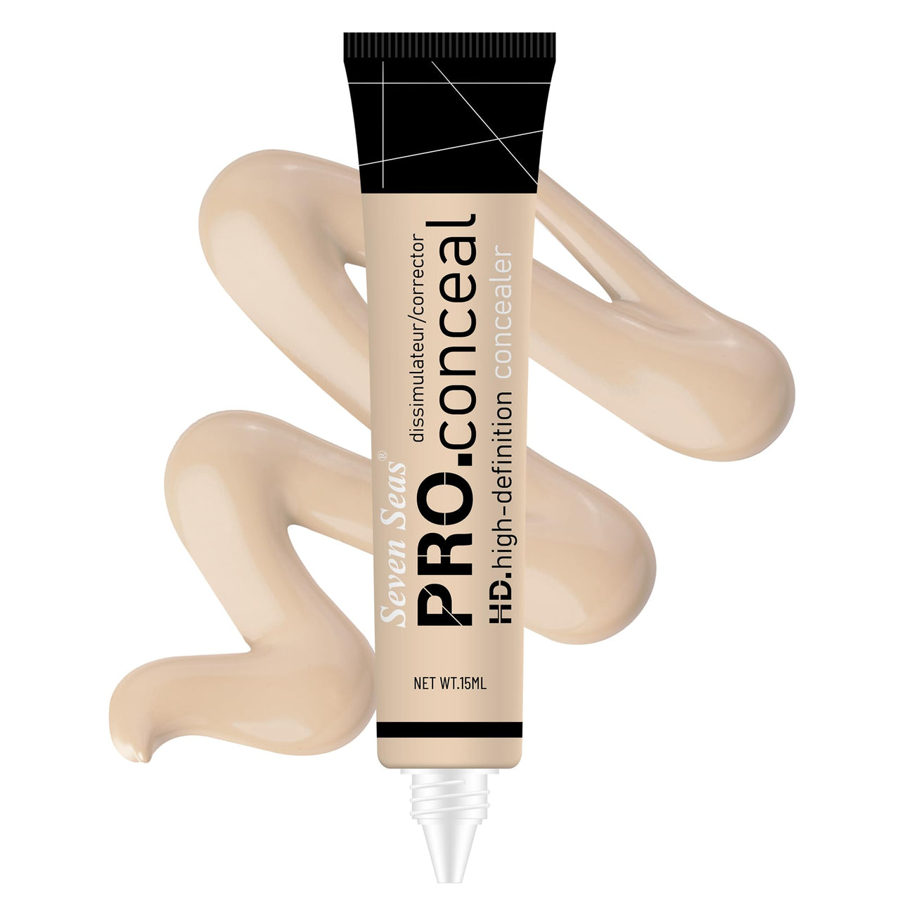 Seven Seas Pro Matte HD Concealer Dissimulateur Corrector Lightweight & Creamy Formula | Easy to Blend | Hide Dark Circles | Color Corector (Skin) - 15ml