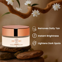 BiE O2WOW Oxygenating & Firming Face Mask | Detan, Pigmentation & Dark Spot Care | Instant Tan Removal | Acai Berry, Ginseng Stem Cells & Vital Oxygen | All Skin Types | 20gm