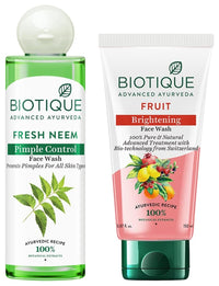 Biotique Bio Neem Purifying Face Wash, 200ml & Bio White Advanced Fairness Face Wash, 150ml