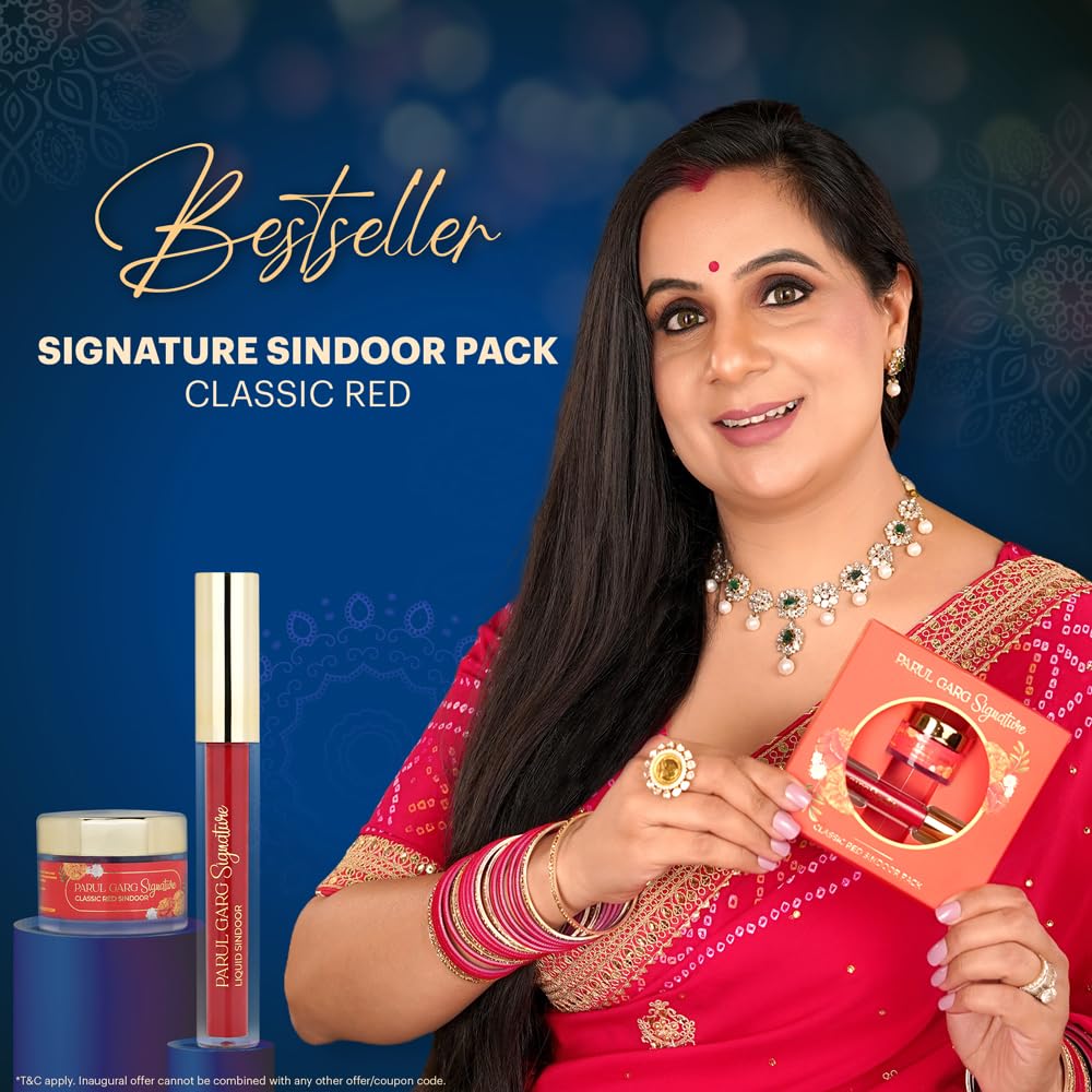 Parul Garg Beauty Signature Sindoor Pack - Deep Maroon Red | Liquid & Powder | Smudge-Proof & Long-Lasting | Intense Pigment | Easy Application | Perfect For Brides & Festivals, 1 count