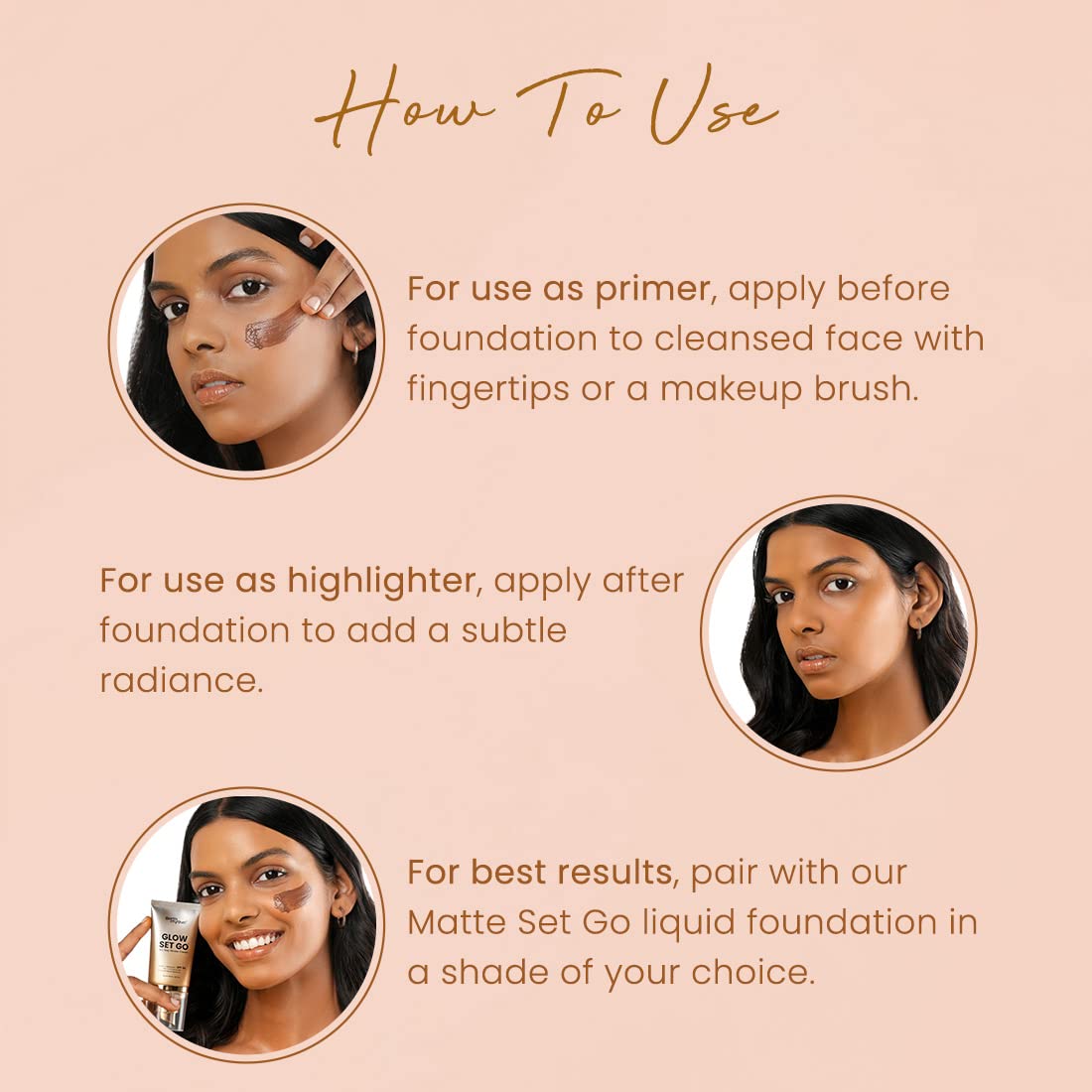 Earth Rhythm Glow Set Go Multipurpose Strobe Cream Spf 50 Pa++++, Shimmery | Used As Moisturizer, Primer, Highlighter | Cocoa Butter, Vitamin E, Willow Bark Extract - Bronze Age - 40Ml