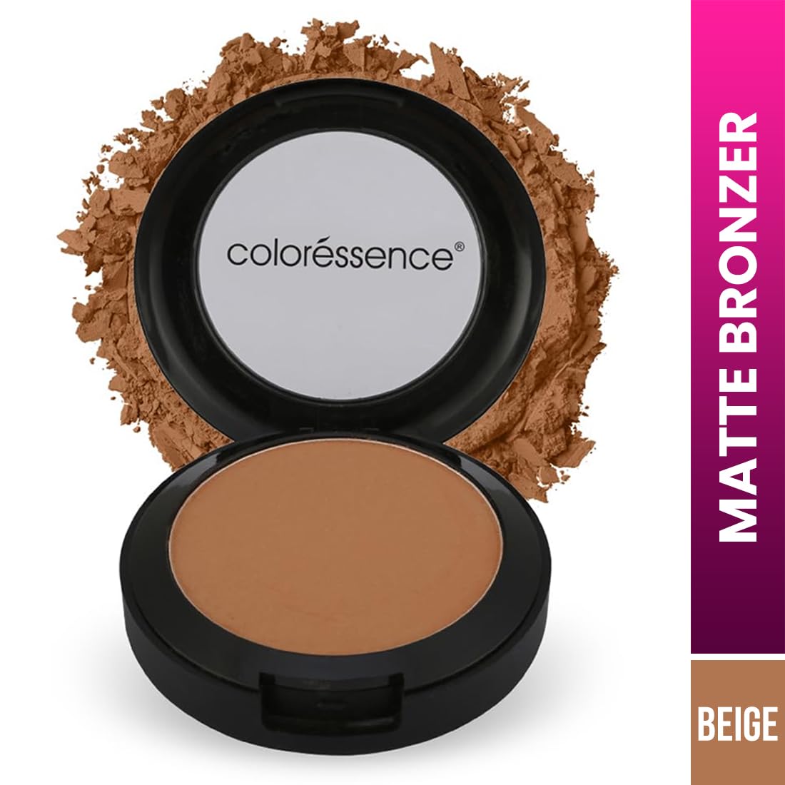 COLORESSENCE Matte Bronzer Contour Powder Natural Highlighter for Face Sculpting Sun Kissed Look | Oil Control & Waterproof | Creamy & Ultra Fine Texture, 10 gm