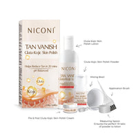 NICONI Tan Vanish Gluta-Kojic Skin Polish | Instant Tan Removal & Glowing Skin | Infused with Kojic Acid & Glutathione | Ideal for All Skin Types | Lightens Suntan | 180g