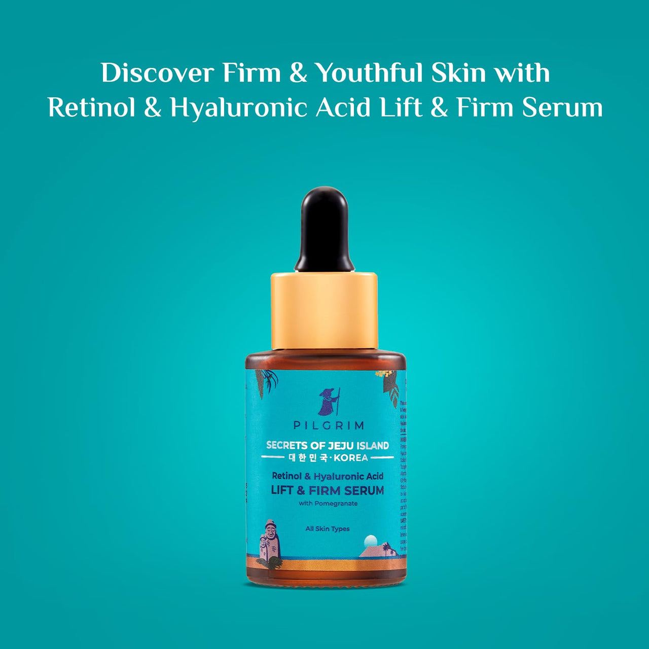 Pilgrim Korean 0.5% Retinol & 1% Hyaluronic Acid Lift & Firm Anti Aging Serum | Retinol serum for face| Reduce Fine Lines & Wrinkles|For Men & Women |All Skin Types|30ml