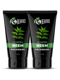 Beardo Purifying Neem Face Wash for Oil Control, 100ml (Pack of 2) | Soothes & Heals | Daily facewash for men | Gentle cleansing for oily-acne-prone skin