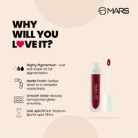 MARS Long Lasting Crayon Lipstick up to 12 Hours Stay (3.5 gm) (12-I Am Fierce) Matte Liquid Lip Color | Long Lasting | Non-Transfer & Waterproof Lipstick for Women (4.5 ml) (03-Blow a Kiss)