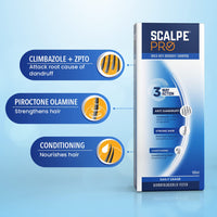 Scalpe Pro Daily Anti-Dandruff Shampoo | Removes Dandruff from Source | Helps with Itching, Irritation & Redness accompanying Dandruff | Scalpe Science | Climbazole & ZPTO Formulation | Strong & Smooth Hair | Daily Use | Dermatologically Tested Solution |