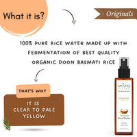 Mystiq Living Fermented Rice Water Toner Spray | 100% Pure Organic Doon Basmati Rice | Quick Absorbing & Non Sticky for Korean Glass Skin | For All Skin Types