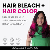 2.Oh! Italian- Fuchsia Pink Hair Color DIY Kit | Semi Permanent Hair Color + Hair Bleach for Hair Color | Hair Highlights for Women & Men | Hair Bleach with Plex & Argan oil| Lightening Kit