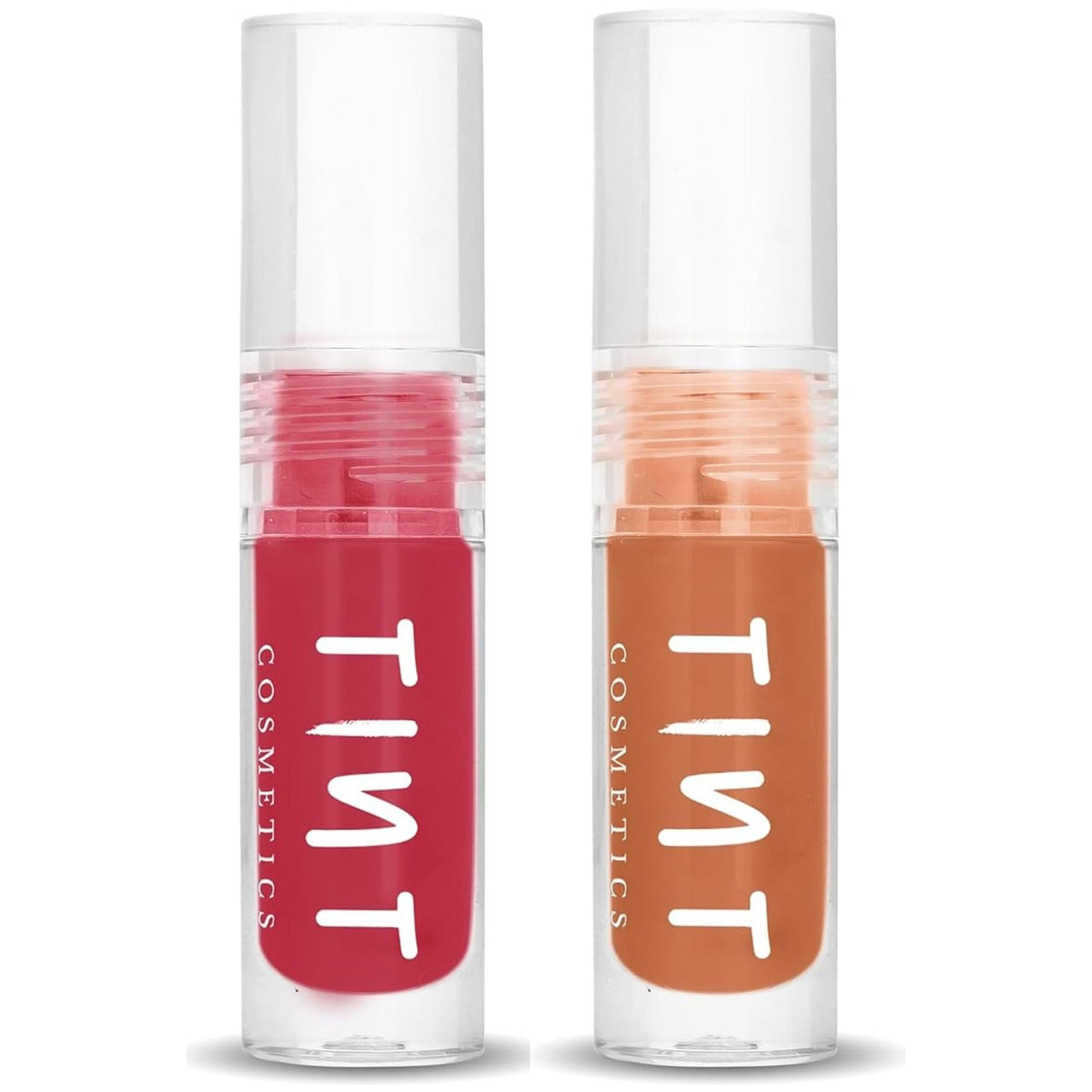 Tint Cosmetics 2.5ml Set of 2 Lipgloss, Red & Orange Nude, Non Sticky, Hydrating, Light Weight, Long Lasting, High Shine & Soft Natural Liquid Lip Gloss For Girl & Women (Berry Pink & Tawny)