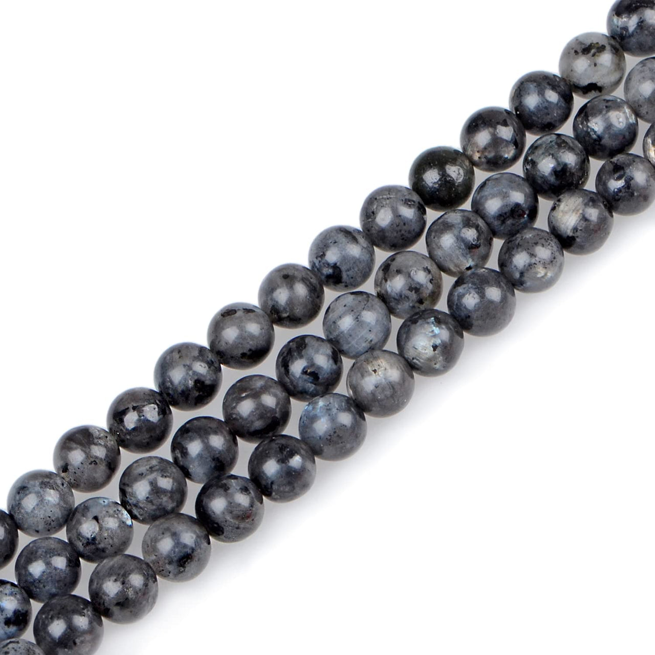 Bymitel 210pcs Natural Crystal Beads Stone Gemstone Round Energy Healing Loose Beads with Stretch Cord for Jewelry Making Bracelets Anklets (Larvikite Labradorite, 6mm 210pcs) Larvikite Labradorite