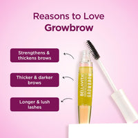 Bella Vita Organic Growbrow - Eyelash, Lashes & Eyebrows Hair Growth & Volume Serum With Castor, Onion Oil & Vitamin E, 12 ML