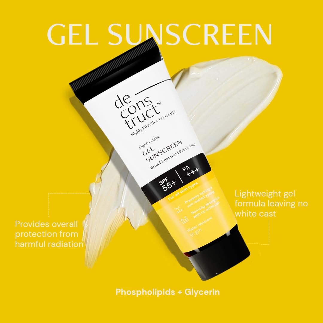 Deconstruct Bright & Protect Duo|10% Niacinamide Face Serum (30 Ml) + Gel Sunscreen (50 G)|Get Glowing Skin With Sun Protection|No White Cast,Non Irritating & Lightweight- Spf 50+|Pack Of 2,Sensitive