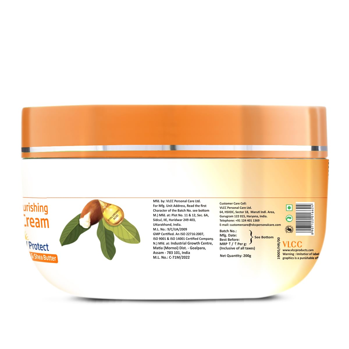 VLCC Deep Nourishing Face Cream with UV Protect - 200g | With Hyaluronic Acid & Shea Butter | UV Protection | Winter Skin Protection | Intense Moisturization & Nourishment