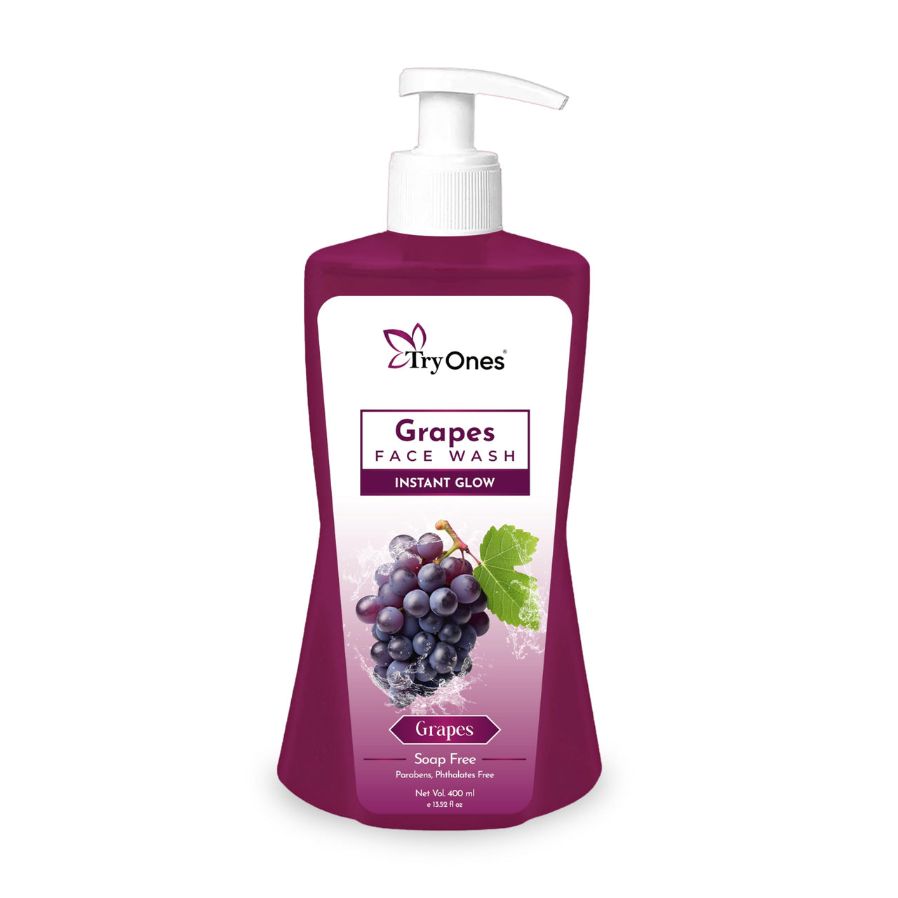 TryOnes Skin Naturals Bright Complete Face Wash and Glowing Skin - Daily Cleanser Suitable For all Skin Types_Grapes_400ml