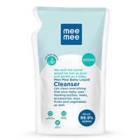 Mee Mee Baby Liquid Cleanser 500ml, Anti-Bacterial Kills 99.9% Germs | For Baby Bottles, Nipples, Accessories, Toys, Fruits & Vegetables | No Alcohol, One Drop Cleaning, Dermatologically Tested