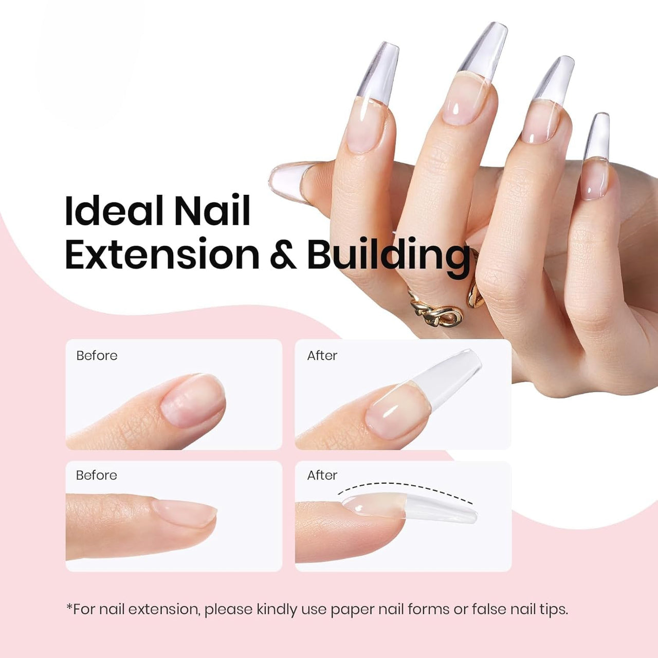 Bolt Bee Professional Builder Gel for Nails - 15ml Nail Extension Gel, Strong UV/LED Soak Off for Nail Sculpting, Durable Nail Enhancement for Salon & Home Use (White)