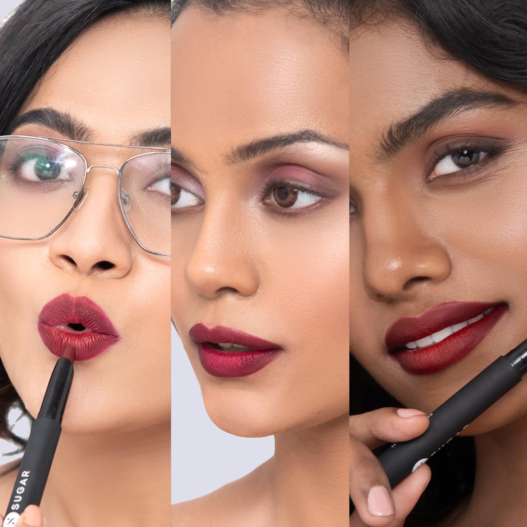 SUGAR Cosmetics Matte Attack Lipstick for Women | Transferproof & Smudgeproof | Lasts upto 12hrs | Enriched With Jojoba Oil | 2gm - Plums N Roses