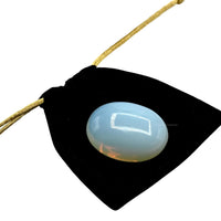 Opalite Palm Stone - Hot Massage Worry Stone for Natural Body Chakra Balancing, Reiki Healing and Crystal Grid Opalite