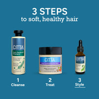 CITTA Super Light Anti-Frizz Hair Serum For All Scalp & Hair Types | Anti Hairfall Serum For Men & Women | Frizz Control Hair Serum With Moringa & Black Seed Oil | Lightweight Post-Shampoo Treatment | Tames Unruly Hair & Flyaways | 30 ml